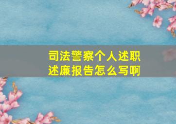 司法警察个人述职述廉报告怎么写啊