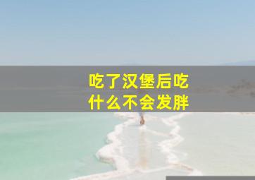 吃了汉堡后吃什么不会发胖