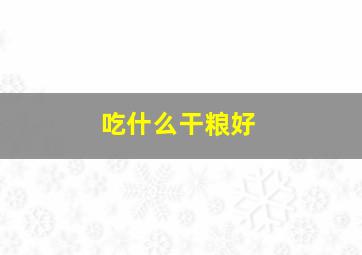 吃什么干粮好