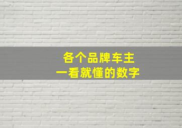 各个品牌车主一看就懂的数字