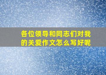 各位领导和同志们对我的关爱作文怎么写好呢