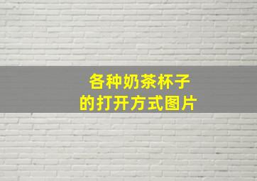 各种奶茶杯子的打开方式图片