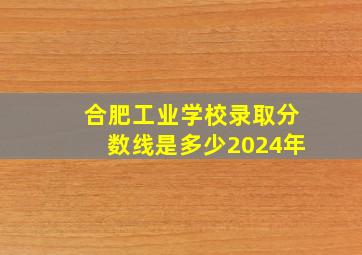 合肥工业学校录取分数线是多少2024年