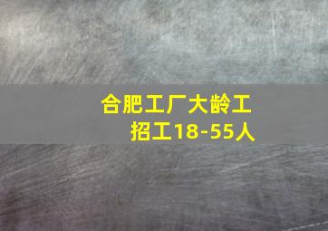 合肥工厂大龄工招工18-55人