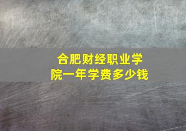 合肥财经职业学院一年学费多少钱