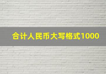 合计人民币大写格式1000