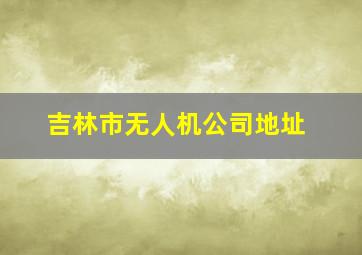 吉林市无人机公司地址