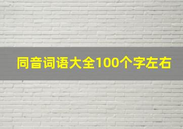 同音词语大全100个字左右