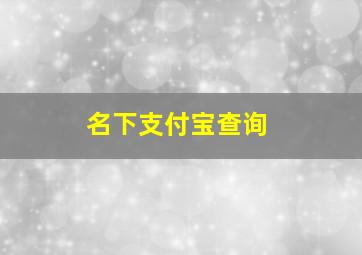 名下支付宝查询