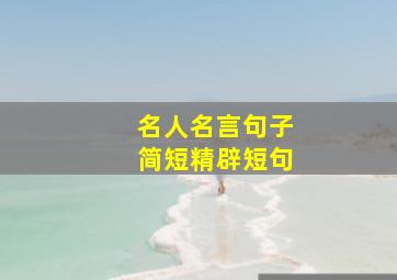 名人名言句子简短精辟短句