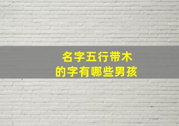 名字五行带木的字有哪些男孩