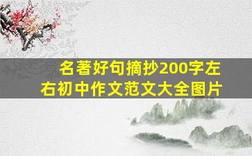 名著好句摘抄200字左右初中作文范文大全图片