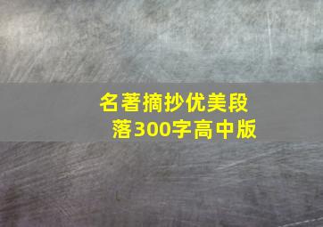 名著摘抄优美段落300字高中版