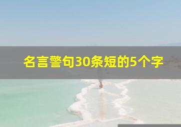 名言警句30条短的5个字