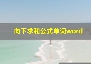 向下求和公式单词word