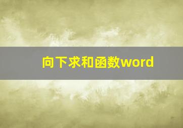 向下求和函数word