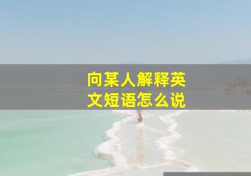 向某人解释英文短语怎么说