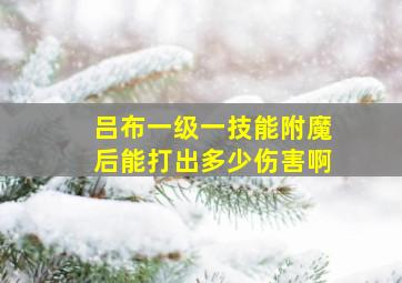 吕布一级一技能附魔后能打出多少伤害啊