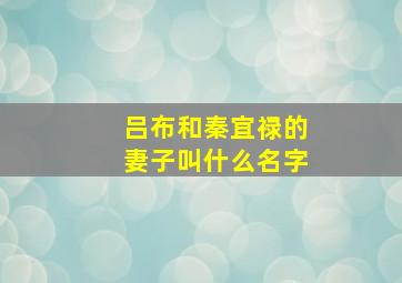 吕布和秦宜禄的妻子叫什么名字