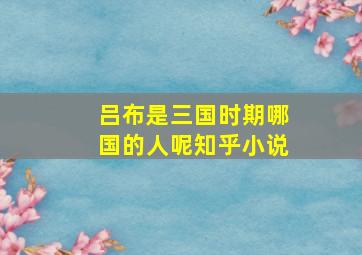 吕布是三国时期哪国的人呢知乎小说