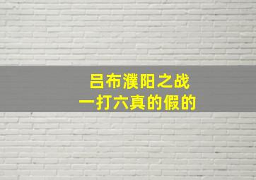 吕布濮阳之战一打六真的假的