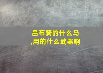 吕布骑的什么马,用的什么武器啊