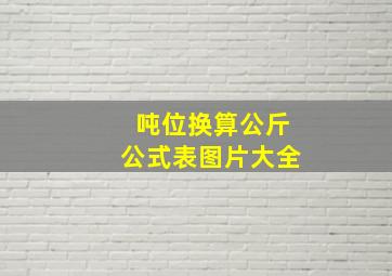 吨位换算公斤公式表图片大全