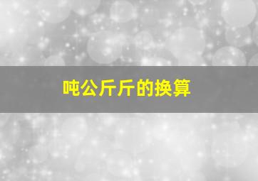 吨公斤斤的换算