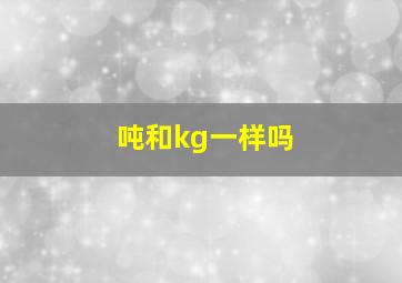 吨和kg一样吗