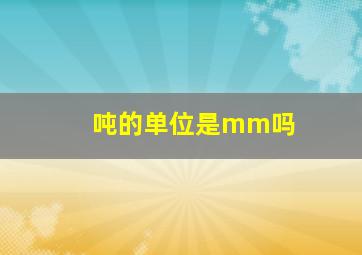 吨的单位是mm吗