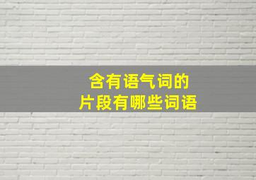 含有语气词的片段有哪些词语