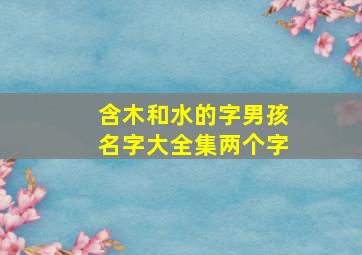 含木和水的字男孩名字大全集两个字