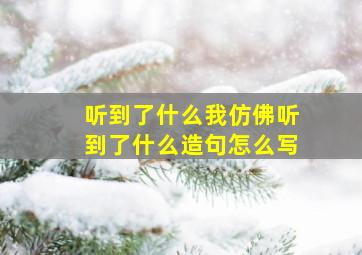 听到了什么我仿佛听到了什么造句怎么写