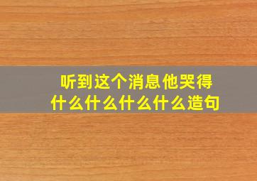 听到这个消息他哭得什么什么什么什么造句