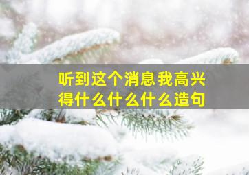 听到这个消息我高兴得什么什么什么造句