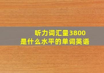 听力词汇量3800是什么水平的单词英语