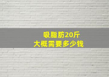 吸脂肪20斤大概需要多少钱