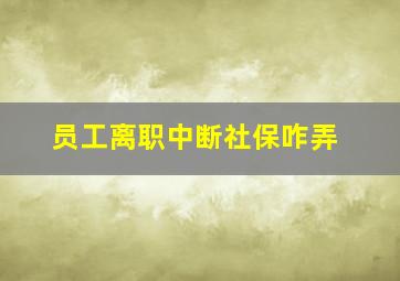 员工离职中断社保咋弄