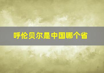 呼伦贝尔是中国哪个省