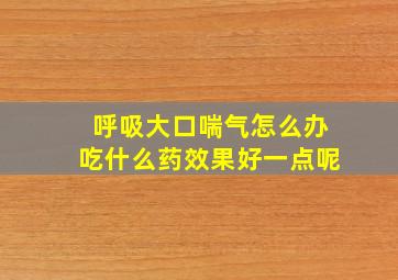 呼吸大口喘气怎么办吃什么药效果好一点呢