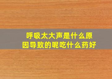 呼吸太大声是什么原因导致的呢吃什么药好