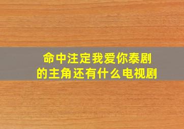 命中注定我爱你泰剧的主角还有什么电视剧