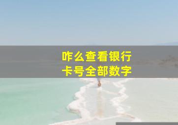 咋么查看银行卡号全部数字