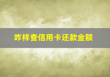 咋样查信用卡还款金额