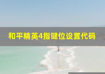 和平精英4指键位设置代码