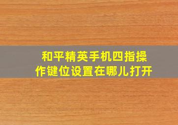 和平精英手机四指操作键位设置在哪儿打开