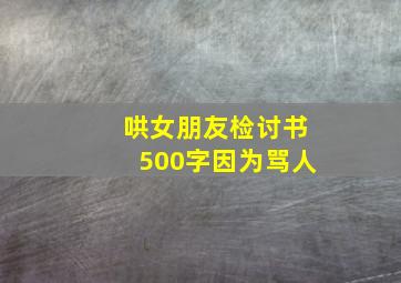 哄女朋友检讨书500字因为骂人