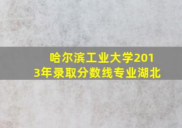 哈尔滨工业大学2013年录取分数线专业湖北