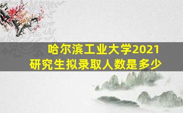 哈尔滨工业大学2021研究生拟录取人数是多少