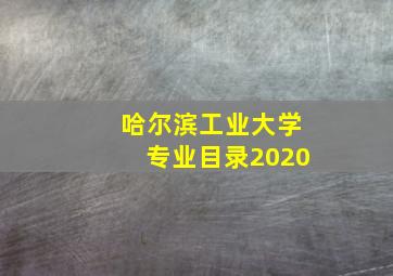 哈尔滨工业大学专业目录2020